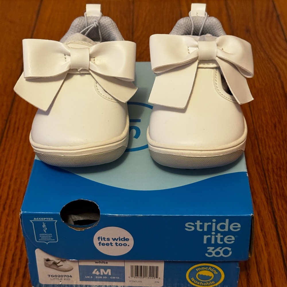 Stride Rite White Toddler Bow Slip-On Shoes